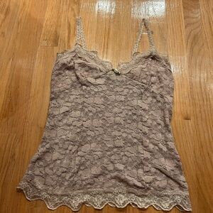Mystree Lace Tank in Soft Pink and Beige